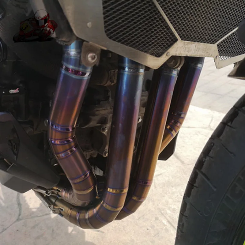 Z900 мотоцикл полная система глушитель выхлопа слипоны для Kawasaki Z900 модифицированный титановый сплав Передняя средняя звеньевая труба