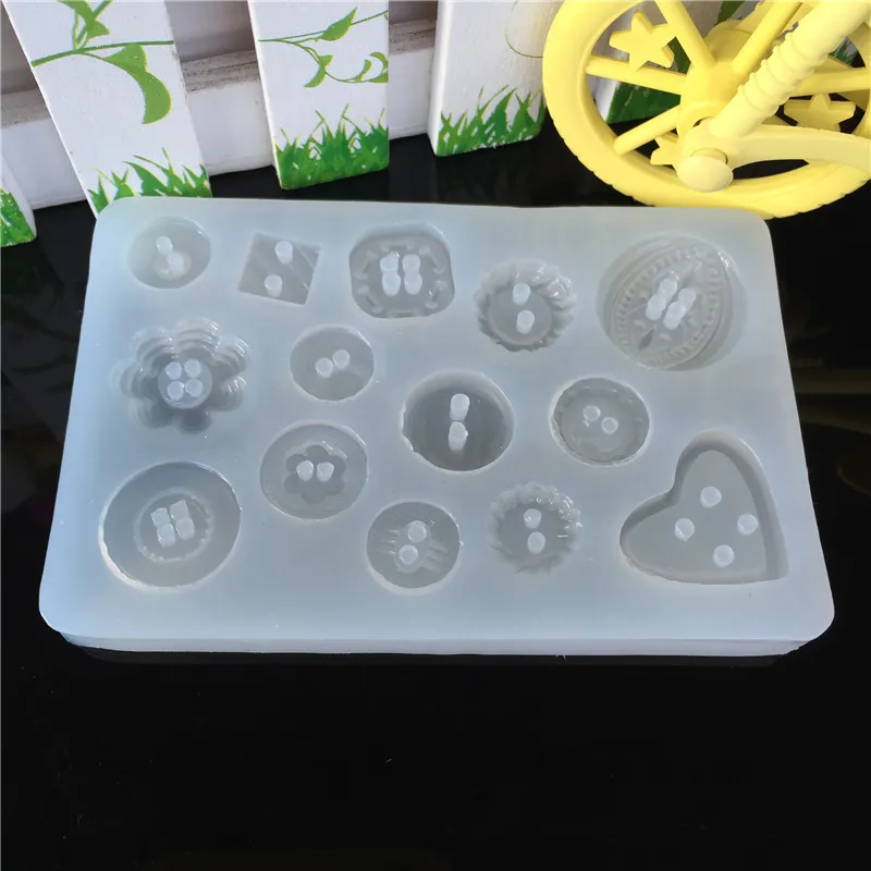 1pcs UV Resin Jewelry Liquid Silicone Mold Heart/Round Buttons Resin Charms Molds For DIY Intersperse Decorate Making Jewelry