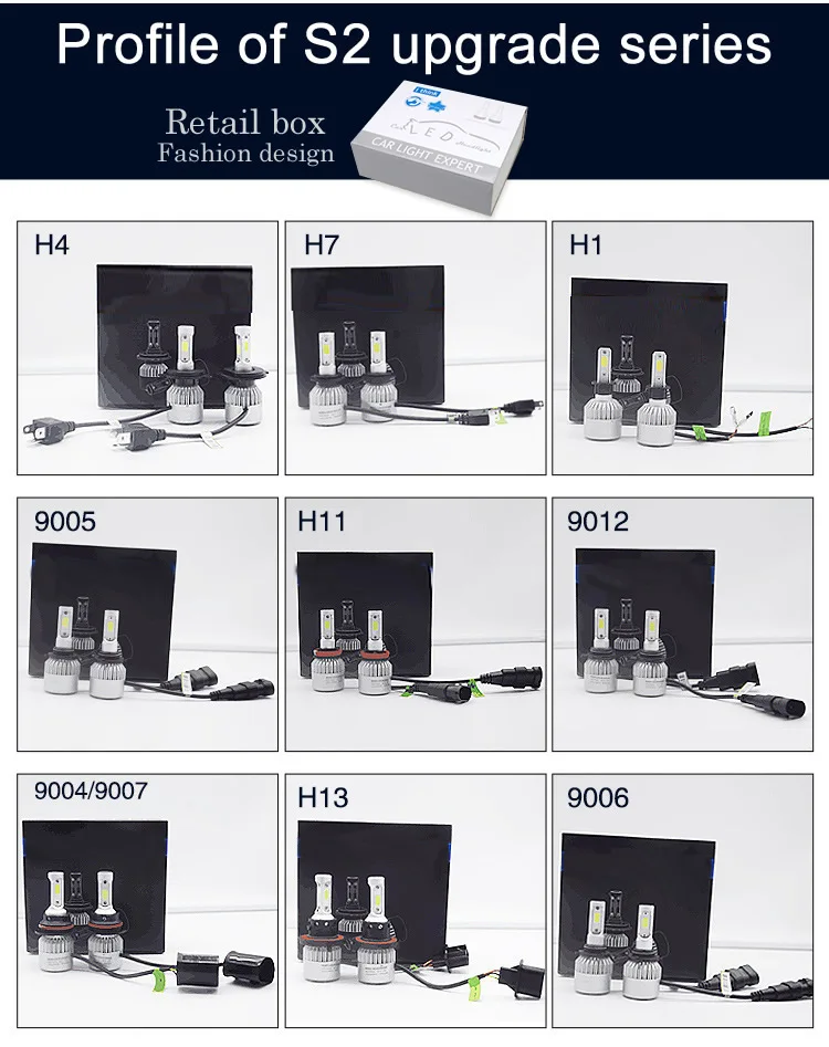 2 шт/комплект 140 W/pair H7 светодио дный автомобилей лампа комплекты H4 H1 H3 H11 HB3 HB4 9007 12 В 11000LM холодный белый 6500 К