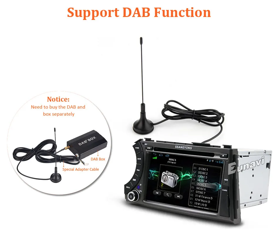 Best Eunavi 7" 2 din Android 8.1 TDA 7851 car dvd gps stereo for ssangyong Kyron Actyon 4G Wifi BT support DVR OBD2 1024*600 russian 14