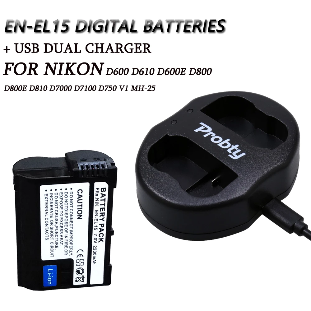    + en el15 EN-EL15 ENEL15 usb      Nikon D600 D800 D800E D7000 D7100 V1 MH-25