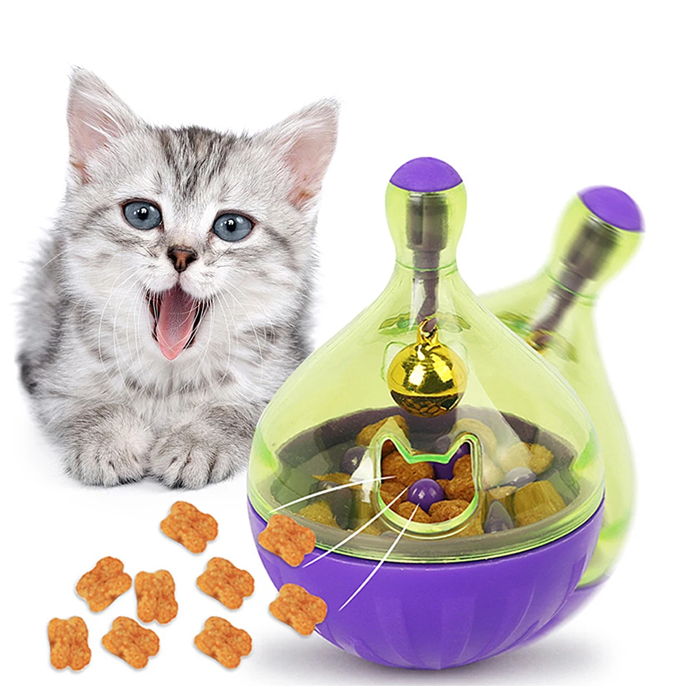 

Pets Dog Fun Bowl Feeder Cat Feeding Toys Interactive Tumbler Leakage Food Ball Training Exercise Fun Bowl Gamelle Comedero Gato