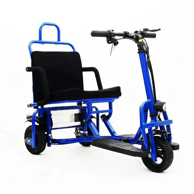 Cheap Aluminum alloy folding electric tricycle 8inch and 10inch elderly electric bike can enter the elevator folding electric bicycl 15