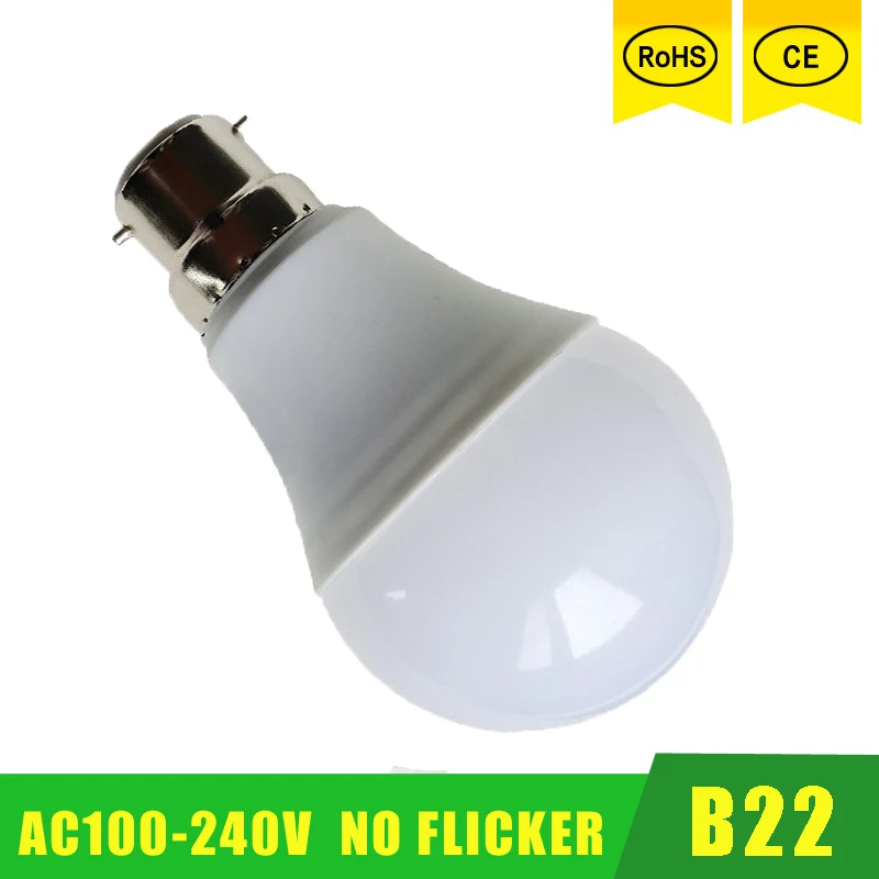 Светодиодный лампы b22 100 V-240 V светильник Смарт лампочки IC настоящая Мощность 3 Вт 5 Вт 7 Вт 9 Вт 12 Вт 15 Вт высокой мощности Яркость лампада светодиодный Bombillas