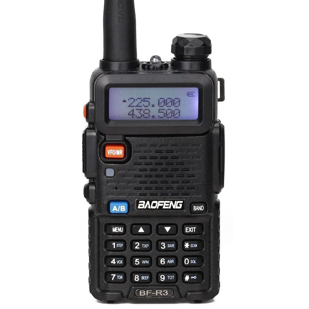 BaoFeng BF-R3 трехдиапазонное иди и болтай Walkie Talkie “иди и 136-174 МГц 220-260 МГц/400-520 МГц+ 2 antennatwo способ домашнее портативное Любительское радио в UV-5R