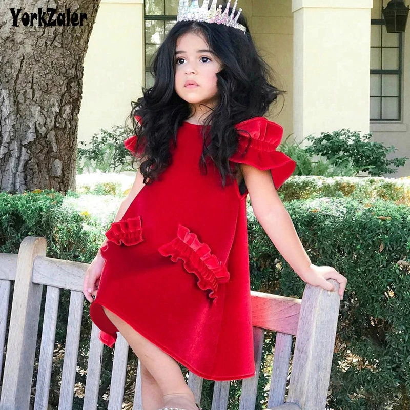 

Yorkzaler Kids Princess Dresses For Girl 2018 Off Shoulder Wedding Party Dress Summer Children's Clothing Infant Toddler Dress
