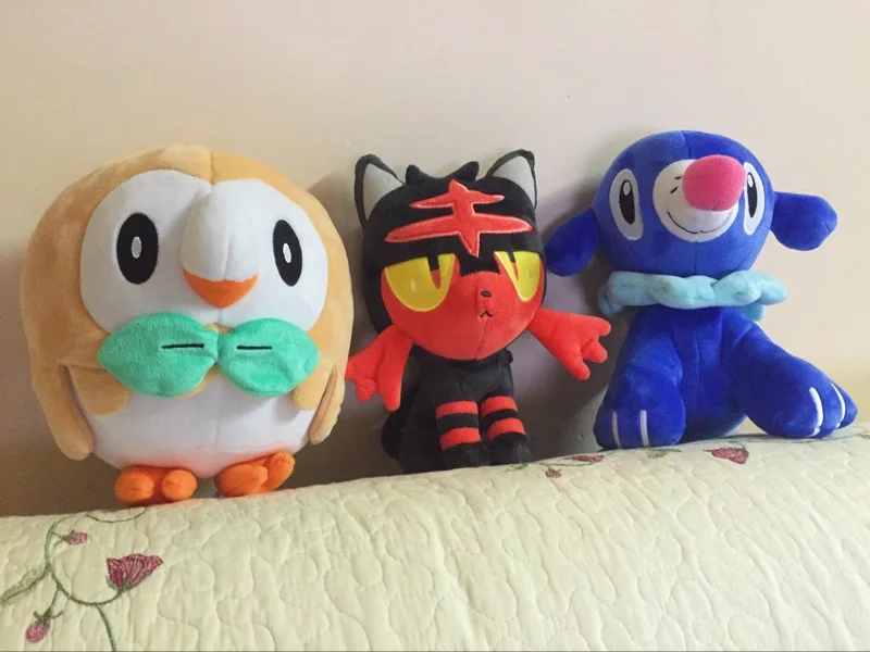 Новая аутентичная обувь Литтен Rowlet Popplio Мягкие плюшевые куклы игрушка прекрасный