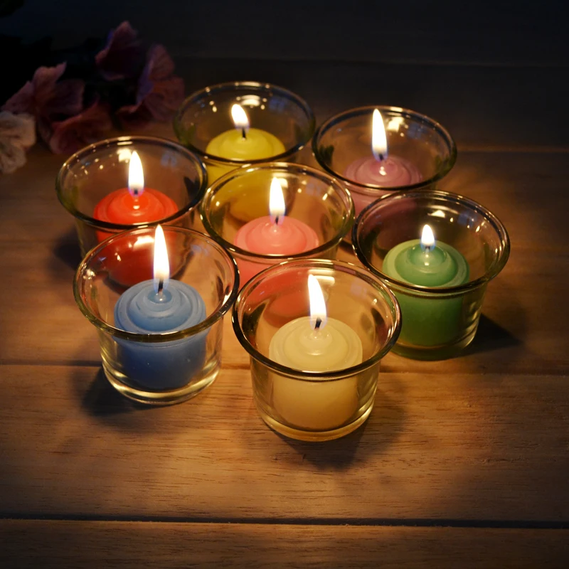 

12pcs 7-color decorative candles Romantic aromatherapy Smokeless oil candle for birthday / wedding decoration party supplies