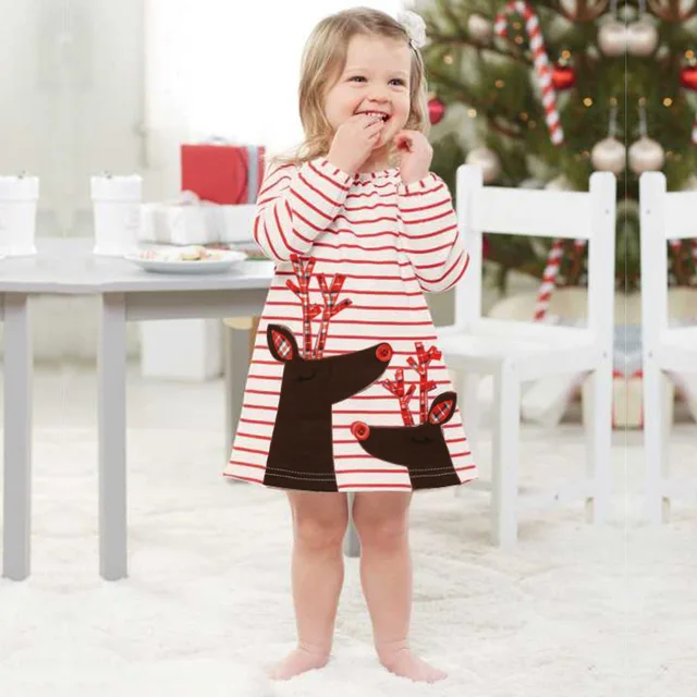 2017 new baby girls christmas man dot dress costume cotton children