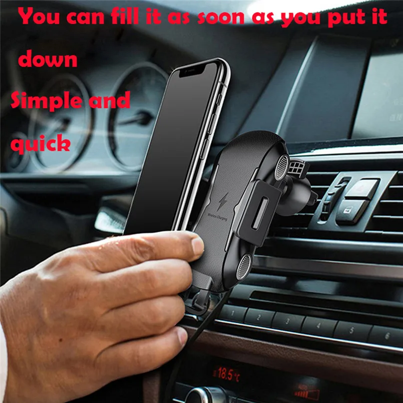 QI Wireless Car Fast Charger iPhone Mount Holder For Samsung S9 S8 Plus S7 Edge XS 8 2-IN-1 Fast Wireless Car Charger 30AP1214