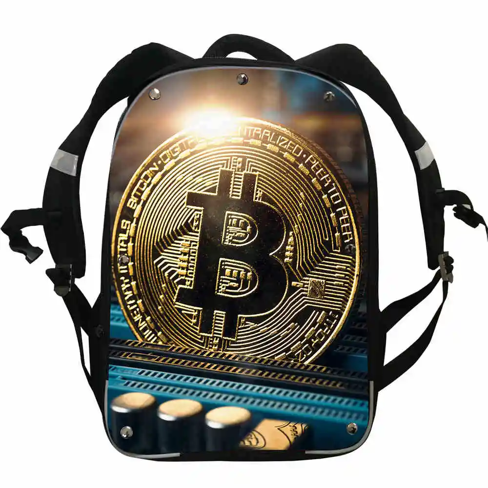 Golden coins and bag of money. Cryptocurrency bitcoin mining symbol Stock  Vector | Adobe Stock