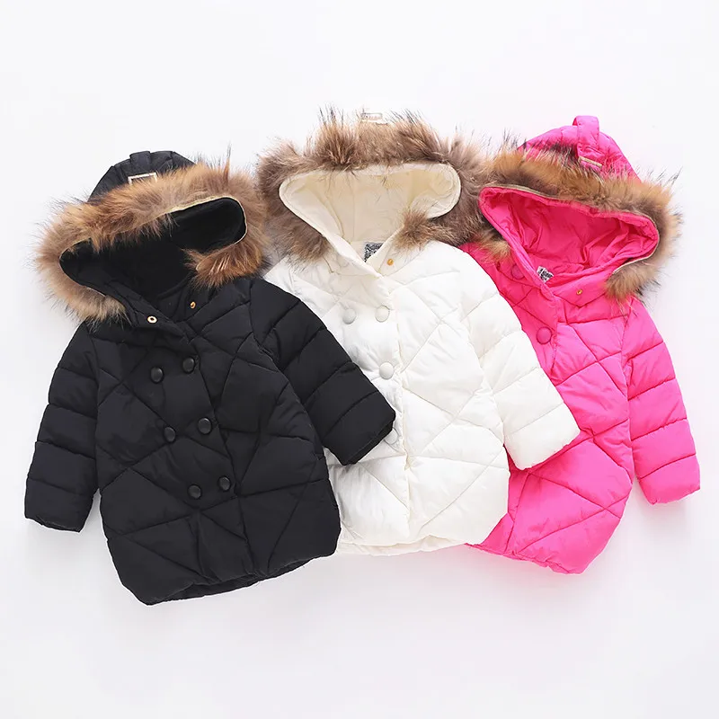 

2018 New Child Girl Jackets for girls children's autumn winter coat clothing Kid Fashion Hooded cotton-padded jacket parka long