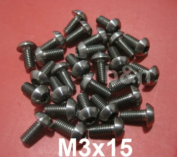 

15pcs m3 thread 15mm length Titanium screw M3X15 ISO 7380 Button Head Hex Scoket ti screw