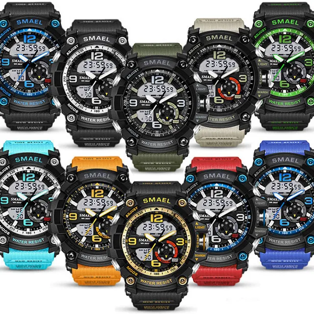 SMAEL marki Mężczyźni Sport Watch LED cyfrowy wodoodporny casual Shock mężczyzna zegary Relogios męskie prezent Military Zegarki na rękę tanie i dobre opinie Quartz Wristwatches Complete Calendar Shock Resistant Rattrapante Stop Watch LED display Auto Date Water Resistant Chronograph Back Light Multiple Time Zone Alarm Perpetual Calendar SMAEL marki Mężczyźni Sport Watch LED cyfrowy wodoodporny casual Shock mężczyzna zegary Relogios męskie prezent Military Zegarki na rękę tanie i dobre opinie Quartz Wristwatches Complete Calendar Shock Resistant Rattrapante Stop Watch LED display Auto Date Water Resistant Chronograph Back Light Multiple Time Zone Alarm Perpetual Calendar