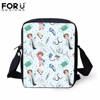 

FORUDESIGNS Cute Nurse Cartoon Pattern Women Tote Bags Handbags Luxury Nursing Messenger Bags Satchel for Ladies Canvas Bolsas