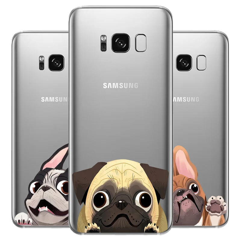 DREAMFOX L518 милый щенок Мопс мягкий ТПУ силиконовый чехол для samsung Galaxy Note S 6 7 8 9 10 Edge Plus