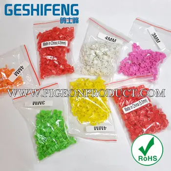 

free shipping small size colorful plastic open bird foot ring ,pigeon ring