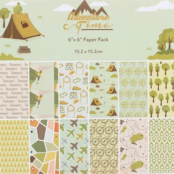 

KSCRAFT 12pcs 6" Single-side Printed Adventure Time pattern creative papercraft art paper handmade scrapbooking kit set books