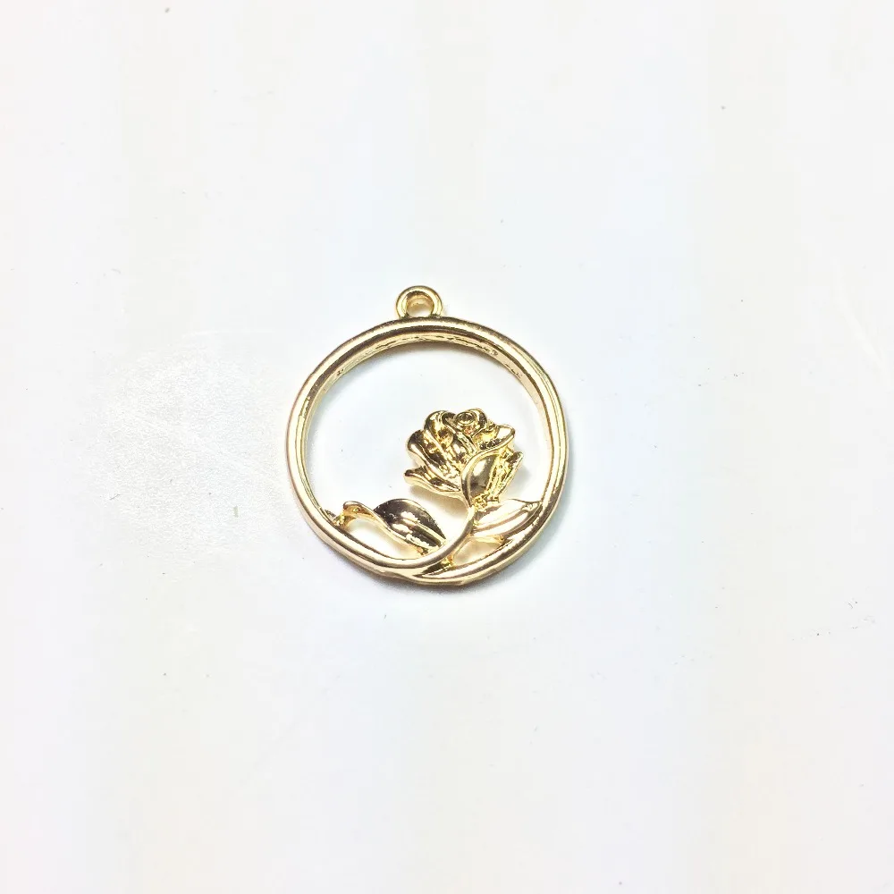 Eruifa 10 шт 20 мм симпатичная роза цветок цинковый сплав ожерелье, серьги браслет ювелирные изделия DIY ручной работы старый и Родий Серебро