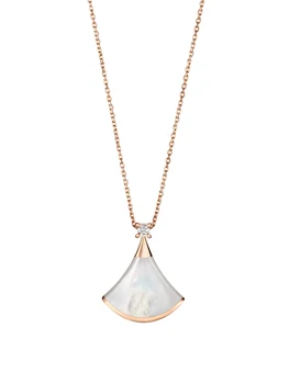

WANG Jewelry select colour 925 silver fan necklace Female Pendant White red fritillary sector Clavicular chain