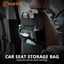 Partol 1x Универсальный Автомобильный органайзер для спинки сиденья, сумка для хранения, войлочная ткань, авто сиденье, органайзер, мульти-карманный контейнер для хранения