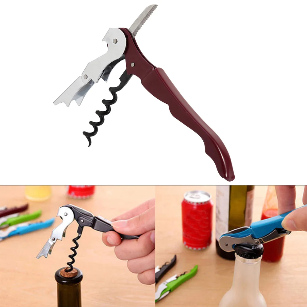 1Pcs Wine Opener Screw Corkscrew Professional Double Hinged Waiters