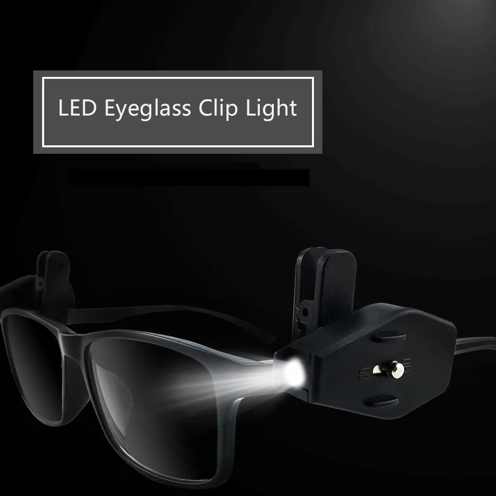 YINGTOUMAN Flashlight Glasses Reading Lamp Eyeglass Clip Lantern
