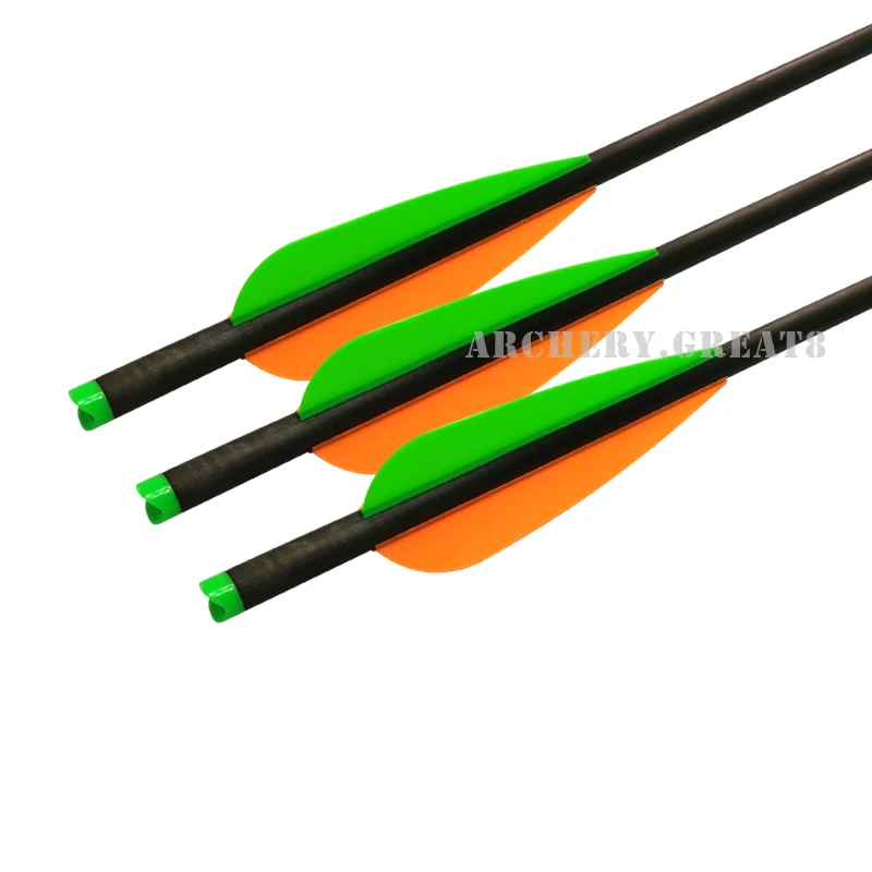 12pcs 16 inch Crossbow Bolts Hybrid Carbon Arrow 2219# for Archery Hunting 