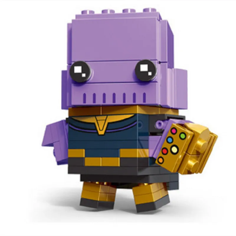 

New Brickheadz Figures LegoINGLYS Marvel Avengers Super Hero Brick Heads Thanos Cyborg Doctor Strange Building Block Toy for Boy