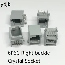 5 шт./лот RJ11 RJ12 6P6C правая пряжка с украшением в виде кристаллов розетка телефонная розетка гнездовой разъем