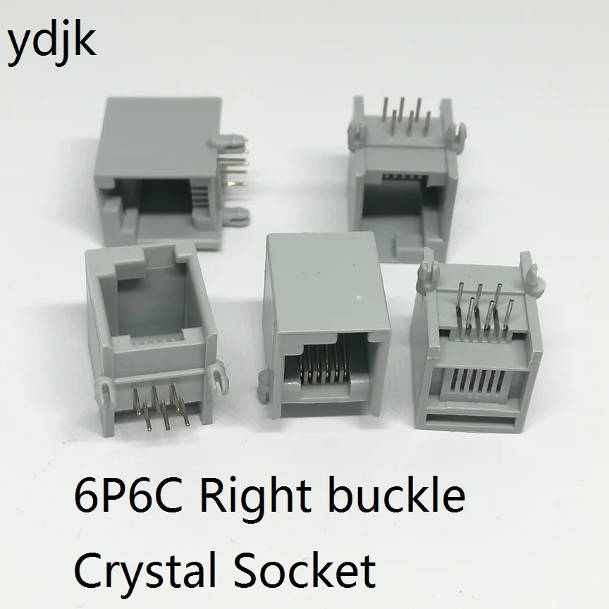 5 шт./лот RJ11 RJ12 6P6C пряжка с пряжкой кристальная розетка телефонный разъем