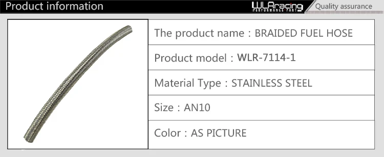 WLR RACING-AN10 10AN AN-10(14,2 мм/0,5" ID) плетеный шланг из нержавеющей стали для подачи топлива и масла шланг для воды одна фута 0,3 м WLR7114-1