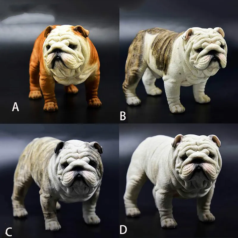 

1/4 Scale 1:4 Short Body Exaggerated British Bulldog M-9009 Model Toy Four Color Dog Puppy Pet Animal F 12" Toys