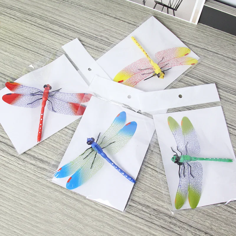 

4pcs/bag Simulation PVC Dragonfly 14CM 3D Stickers on The Fridge Space Instagram DIY Creative Home Art Decorations Kpop Stickers