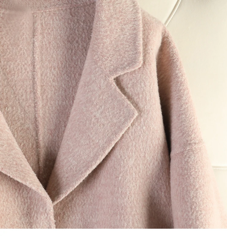 Новое поступление шерстяное пальто Брендовое зимнее шерстяное пальто плотное кашемировое пальто однотонное женское зеленое пальто с поясом длинное шерстяное пальто