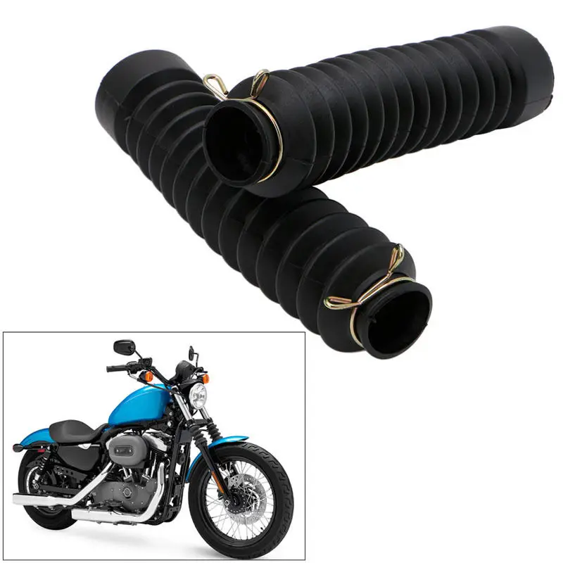 Mayitr 2 pcs Motorcycle Rubber Front Fork Dust Cover Gaiters Gators