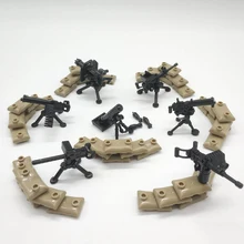 Máquina Pesada Arma Blocos Militares WW2 Soldados Tijolos de blocos de Construção de Armas arma Máxima LegoINGlys Acessórios Modelo de Montar