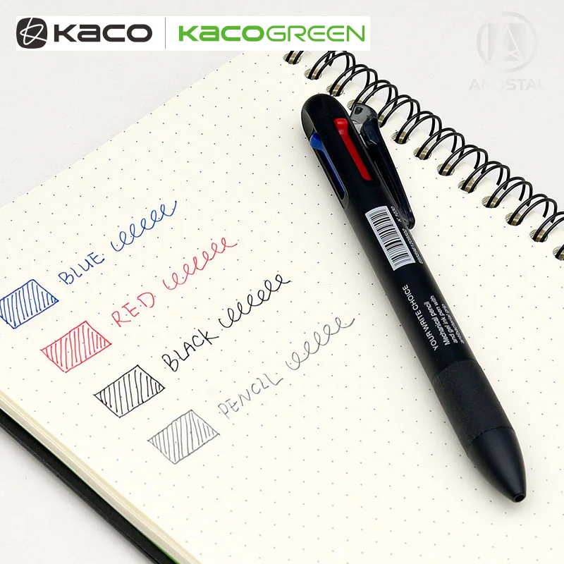 

Andstal Xiaomi KACO 4 In 1 Multifunction Pens 0.5mm Black Blue Red Refill Gel Pen Mechanical Pencil Japanese ink Office School