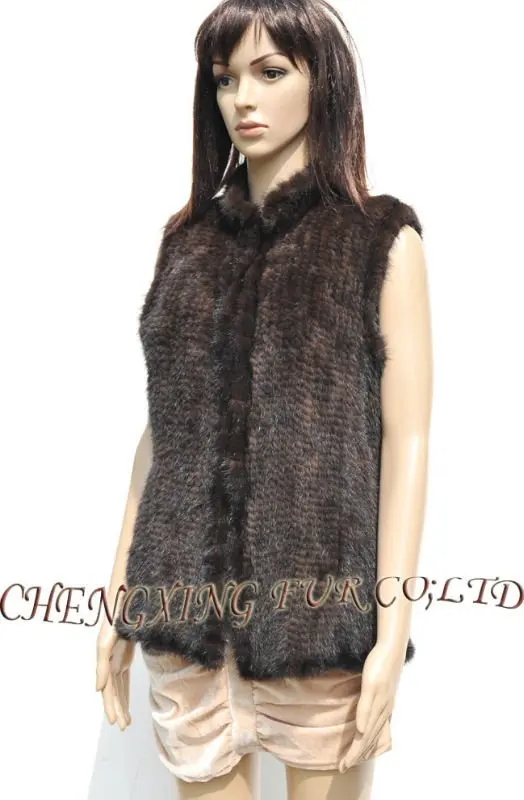 CX-G-B-13B, новое модное зимнее пальто для женщин, импортная натуральная норковая шуба, модный жилет, высококачественное пальто для отдыха - Цвет: dark brown