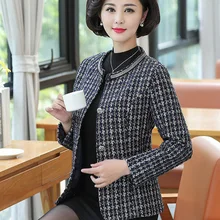 Женские блейзеры и куртки Blaser Chaquetas, женские пальто, Jaqueta Casaco Feminino размера плюс XL~ 4XL 5XL, клетчатый женский блейзер