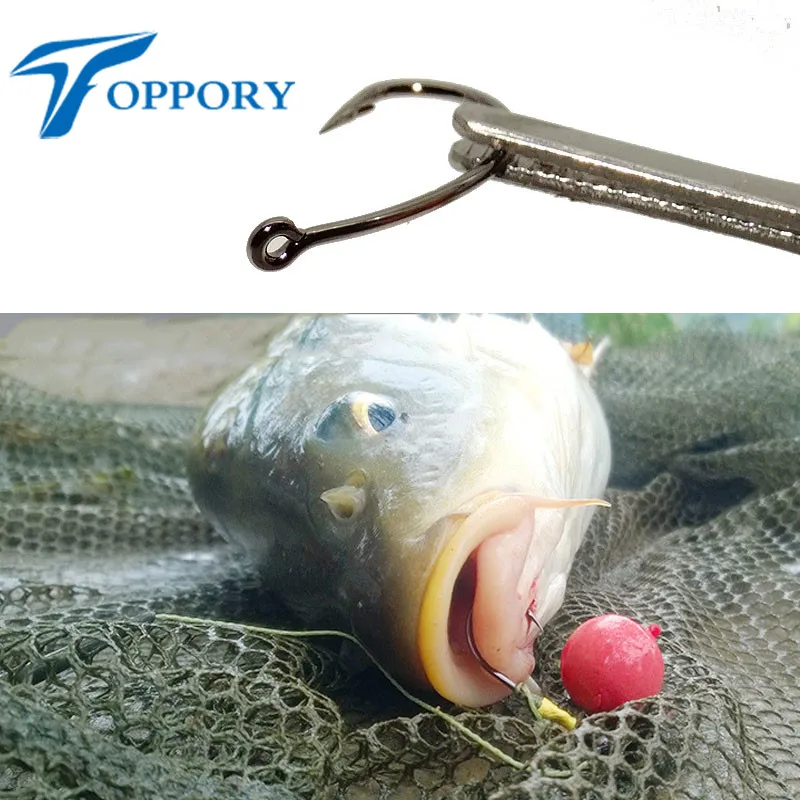 Buy High Carbon Steel Carp Fishing Hooks Black Teflon Coated Sharp Circle Carp