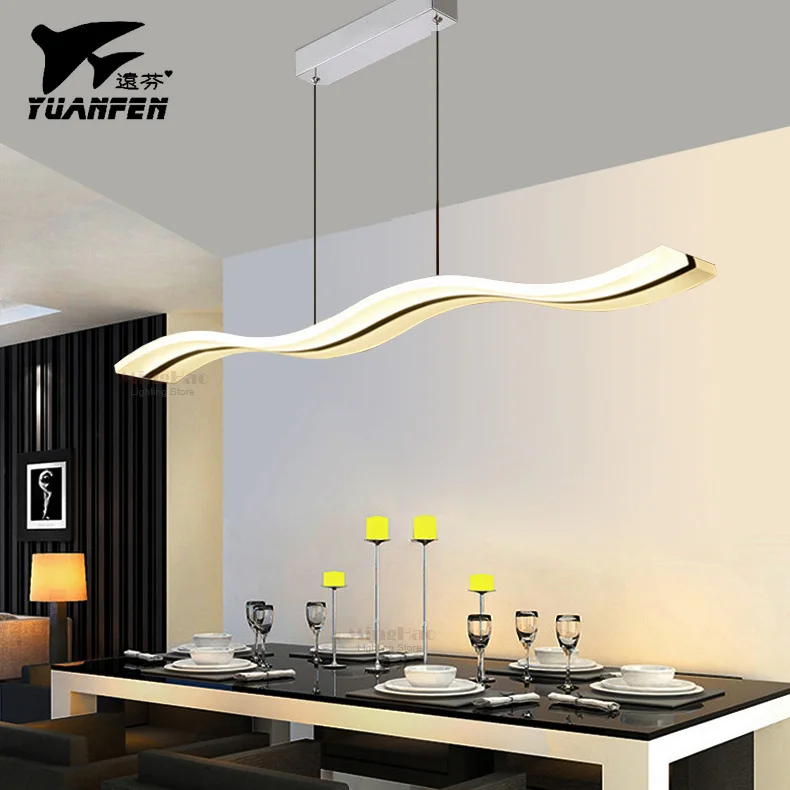 

Wave Shape 38W LED Modern Pendant Light Luminaire Lamparas Pendant Lamps for Dinning Room Living Room Restaurant Kitchen Lights