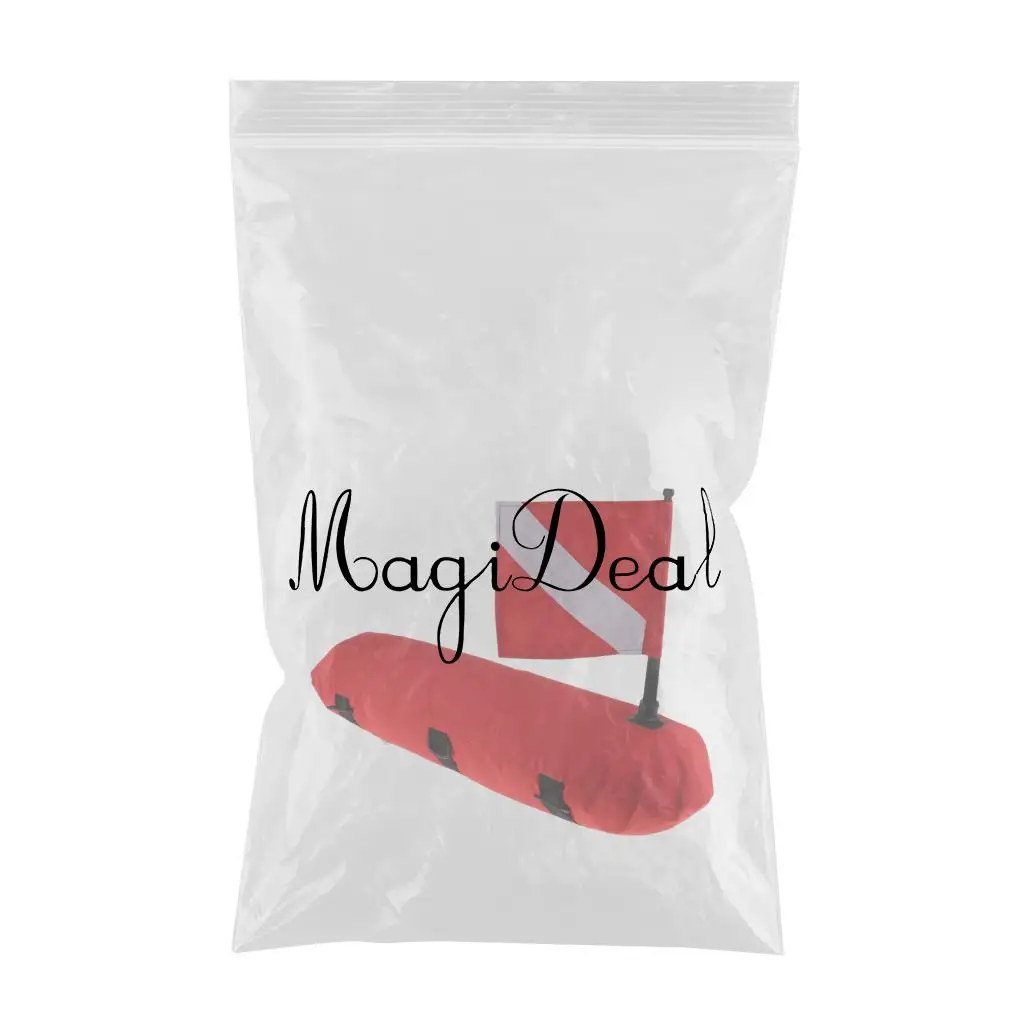 MagiDeal  Inflatable Scuba Diving Spearfishing Signal Float Buoy + Dive Flag Diver Down Banner