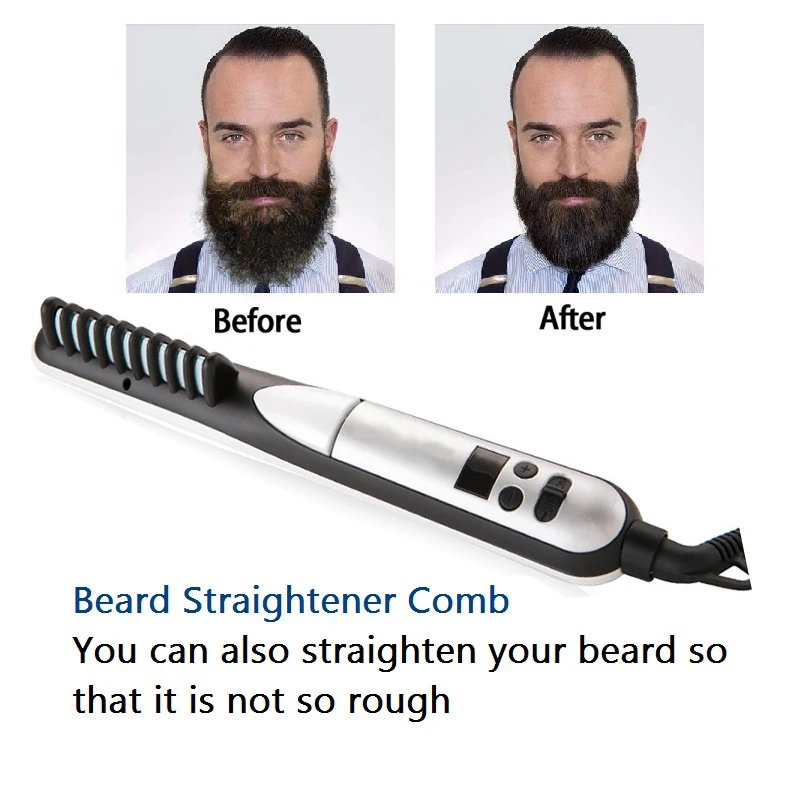 Kaufen Elektrische Bart Haarglätter Pinsel, Multifunktionale Bart und Haar Richt Wärme Pinsel Kamm, Beste Wärme Bart Haarglätter