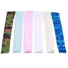 Гольф рука рукав Защита от солнца УФ рука грелка половина пальца Камуфляж Печати Гольф Велоспорт велосипед длинные перчатки бег руки рукава Манг