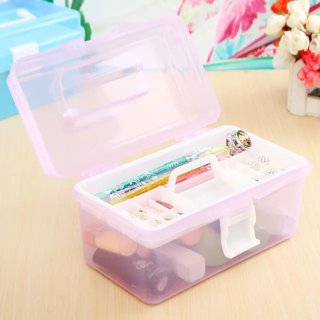 Multi Plastic Empty 2 Layer Storage Case Box Nail Art Craft Makeup Multi Plastic Empty 2 Layer Storage Case Box Nail Art Craft Makeup Collection Tool Supplies