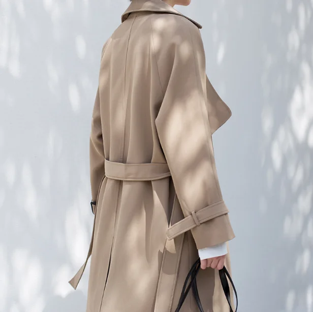 Haute Turn Style Tranchée Costume Red Automne brick Printemps Long Classique Arrivée Nouvelle Manteau Outwears Khaki Col down Moyen Femmes Qualité xZSSPt0q