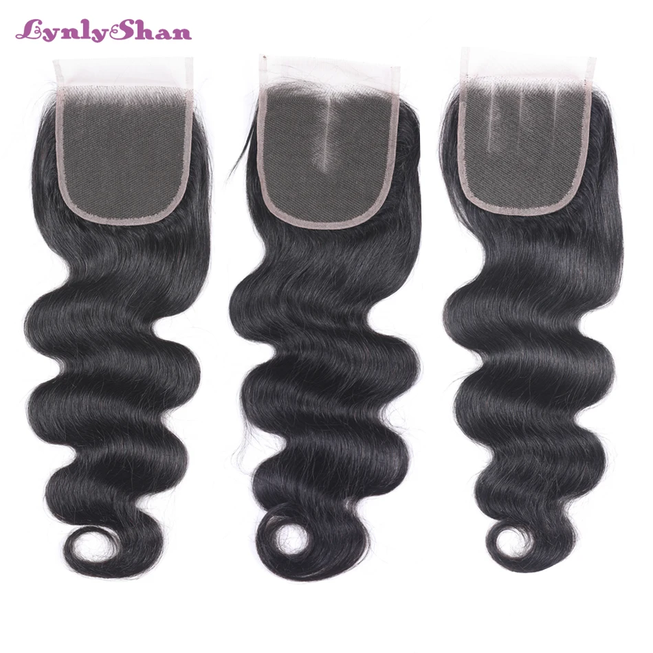 Lynlyshan волосы 3 пучка бразильские объемные волнистые волосы с закрытием 4*4 свободная часть Remy человеческие волосы для наращивания натуральный цвет