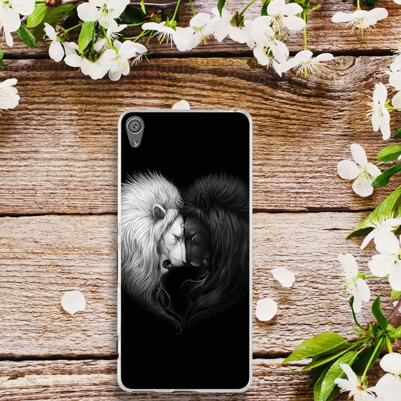 Милые животные лев тигр леопард для Sony Xperia E3 E5 T3 M2 M4 M5 XA XZ Z1 Z2 Z3 Z4 Z5 Compact Силиконовые