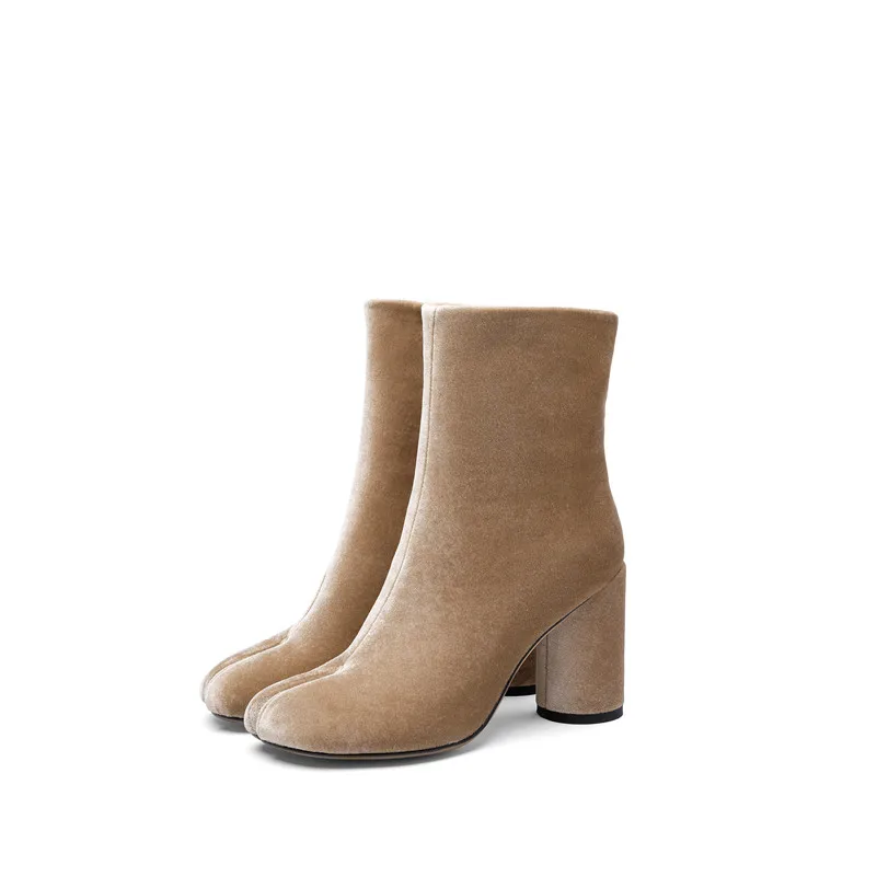 FEDONAS/фирменный дизайн; женские Теплые ботильоны из флока в винтажном стиле; обувь для выпускного вечера на очень высоком каблуке; женские осенне-зимние ботинки «Челси»